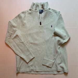 Polo by Ralph Lauren Men's Light Green Zip-Up Sweater